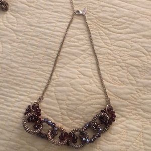 Iridescent maroon stone necklace
